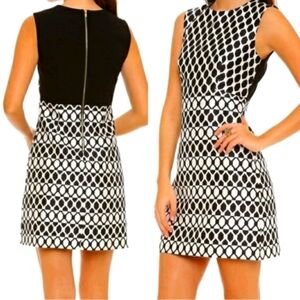 Diane Von Furstenberg Yvette Black and White Sheath Mini Dress for Cocktail